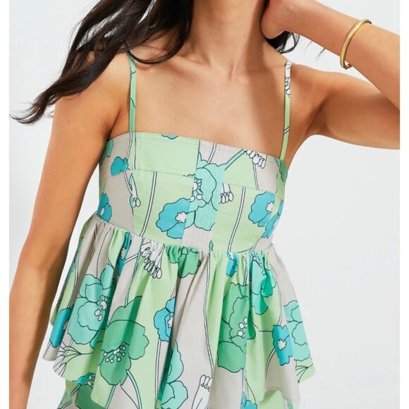 TUCKERNUCK Hyacinth House Green Floral Heather tank NWT Size XL - Picture 1 of 9